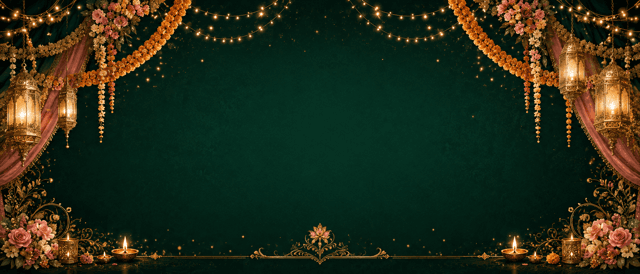 Cinematic Diwali lights and lanterns for the final save the date message