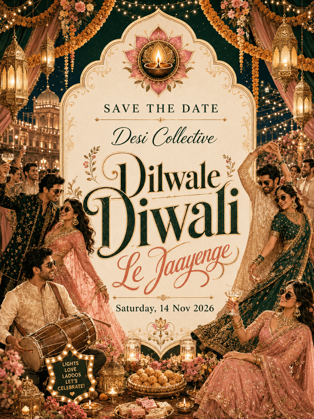 Dilwale Diwali Le Jaayenge save the date poster